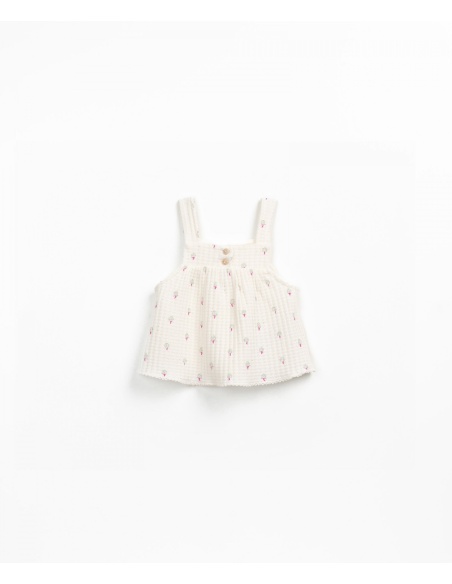 TOP DE PUNTO FLORAL CON BOTONES DE COCO PLAY UP