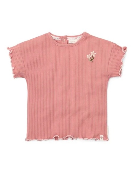 CAMISETA MANGA CORTA ROSA JARDÍN DE HADAS