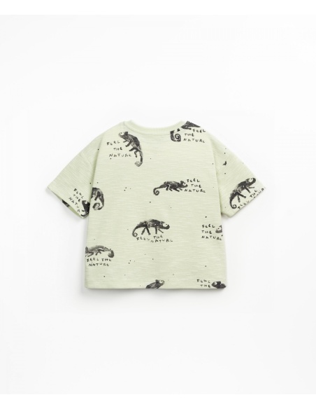 CAMISETA ESTAMPADO DE CAMALEONES Y BOTONES DE COCO PLAY UP