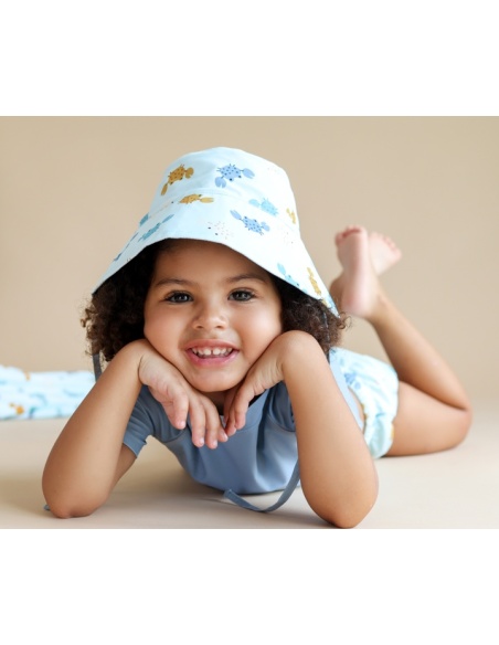 GORRO BUCKET AZUL REVERSIBLE  SOLAR UPF 50