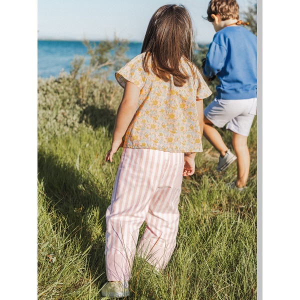 PANTALÓN ANCHO A RAYAS LARANJINHA