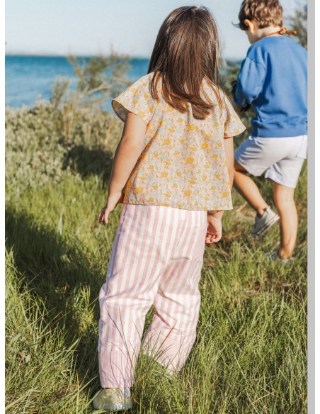 PANTALÓN ANCHO A RAYAS LARANJINHA