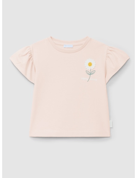 CAMISETA "YOU ARE SWEET" MANGAS DE VOLANTE LARANJINHA