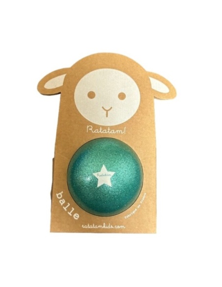 PELOTA GLITTER VERDE 10 cm RATATAM!