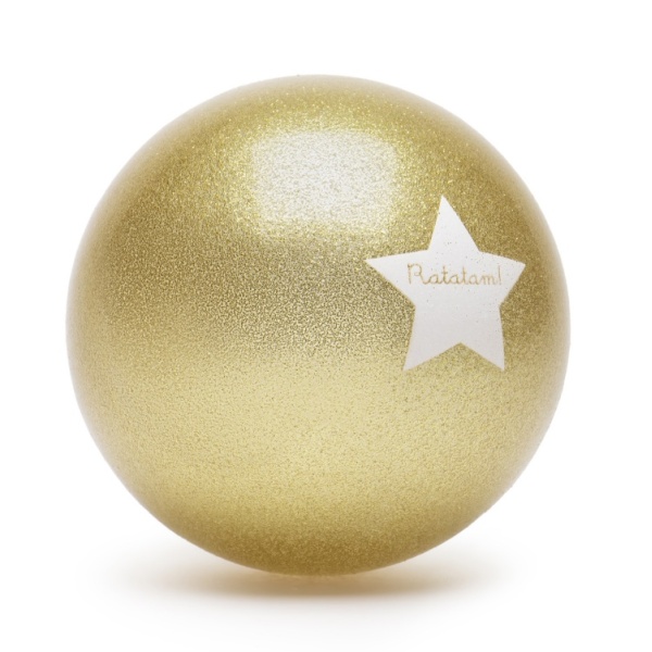 PELOTA GLITTER DORADA 15 cm RATATAM!