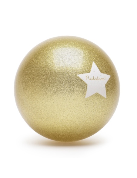 PELOTA GLITTER DORADA 15 cm RATATAM!