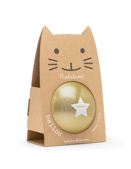 PELOTA GLITTER DORADA 15 cm RATATAM!