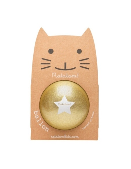 PELOTA GLITTER DORADA 15 cm RATATAM!