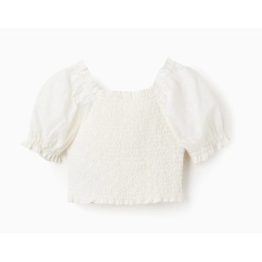 TOP CON BORDADO INGLÉS Y MANGAS CAMPESINAS