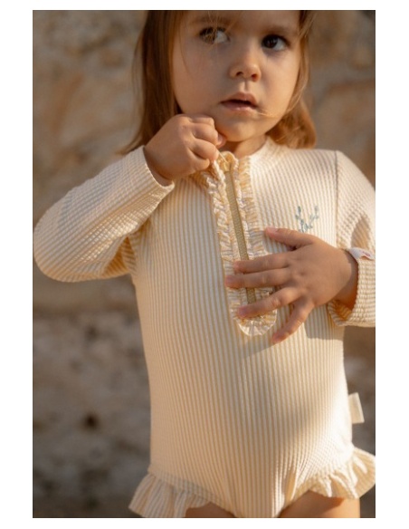 BAÑADOR MANGA LARGA A RAYAS UPF 40+