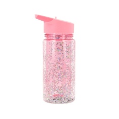 BOTELLA PLÁSTICO CON PAJITA GLITTER STARS GLOSS