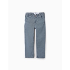 PANTALÓN CHINO DE SARGA PARA NIÑO 'SLIM', AZUL