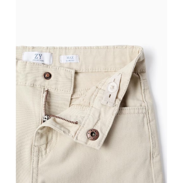 PANTALÓN CHINO DE SARGA SLIM BEIGE