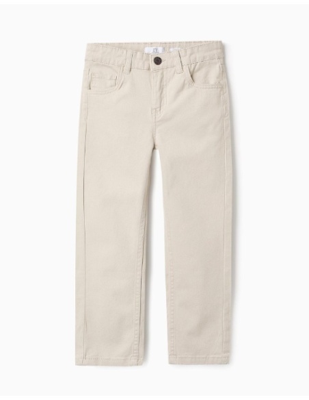 PANTALÓN CHINO DE SARGA SLIM BEIGE