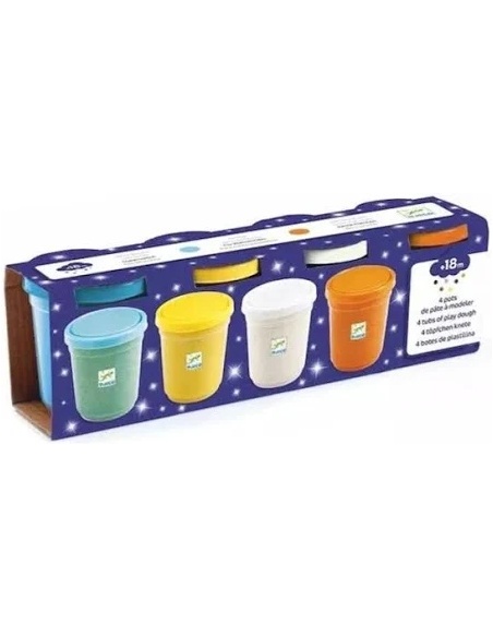 4 BOTES DE PLASTILINA BRILLO