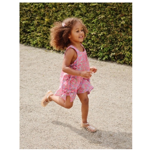 VESTIDO DE ALGODÓN LAZOS FLORAL KONGES SLOJD