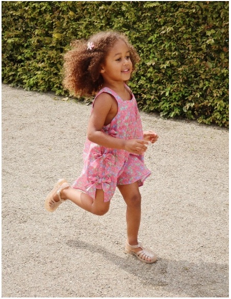 VESTIDO DE ALGODÓN LAZOS FLORAL KONGES SLOJD