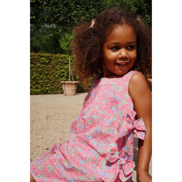 VESTIDO DE ALGODÓN LAZOS FLORAL KONGES SLOJD