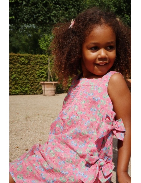 VESTIDO DE ALGODÓN LAZOS FLORAL KONGES SLOJD