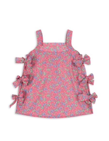 VESTIDO DE ALGODÓN LAZOS FLORAL KONGES SLOJD