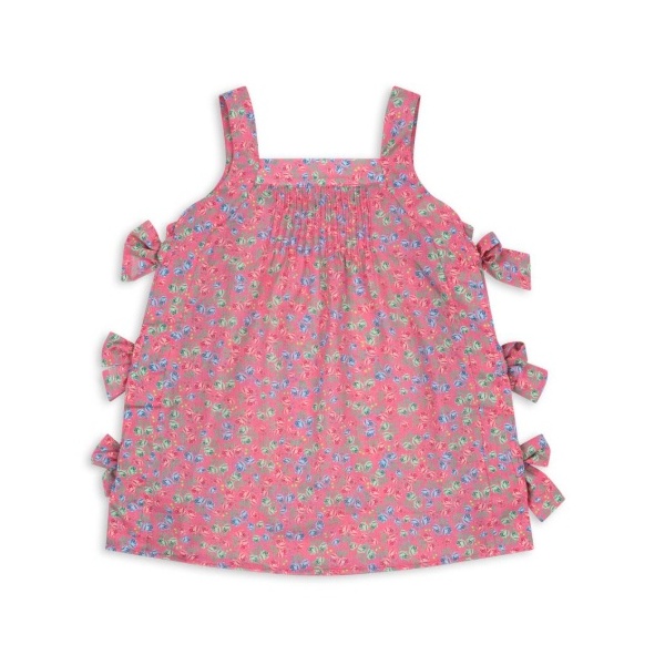 VESTIDO DE ALGODÓN LAZOS FLORAL KONGES SLOJD