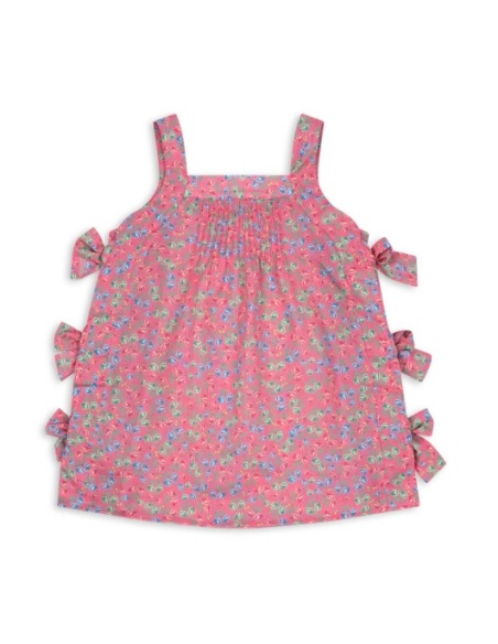 VESTIDO DE ALGODÓN LAZOS FLORAL KONGES SLOJD