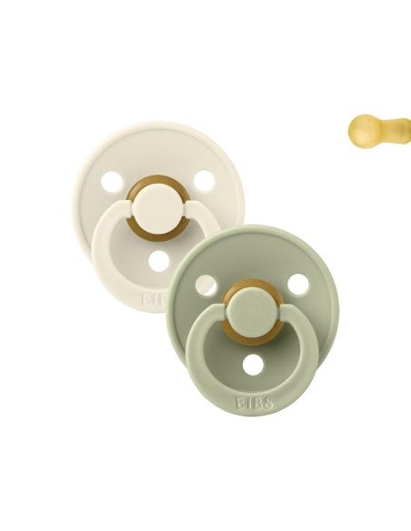 2 CHUPETES BIBS IVORY - SAGE / 6-18 MESES