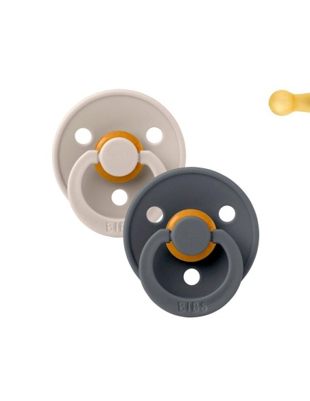 2 CHUPETES BIBS SAND-IRON / 6-18 MESES