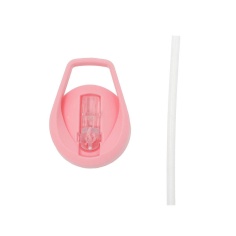 BOTELLA PLÁSTICO CON PAJITA GLITTER STARS PINK