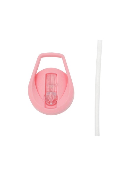 BOTELLA PLÁSTICO CON PAJITA GLITTER STARS PINK