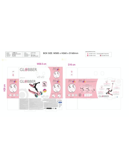 PATINETE GLOBBER GO-UP ACTIVE LIGHT ROSA PASTEL