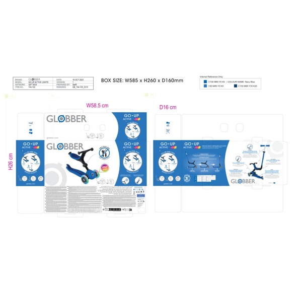 PATINETE GLOBBER GO-UP ACTIVE LIGHT NAVY BLUE