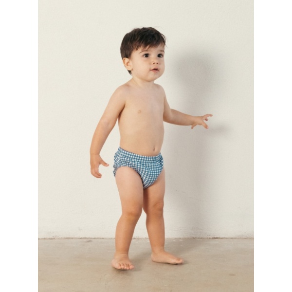 BAÑADOR PAÑAL VICHY AZUL MARINO