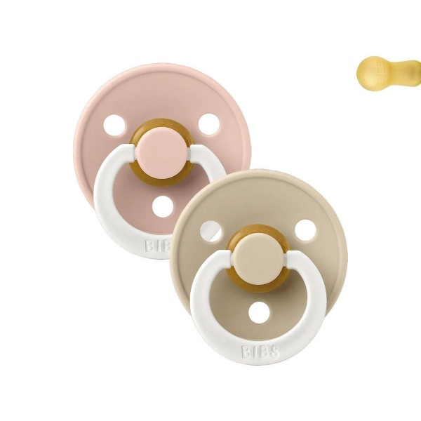 2 CHUPETES NOCTURNOS BIBS VAINILLA-BLUSH / 6-18 MESES