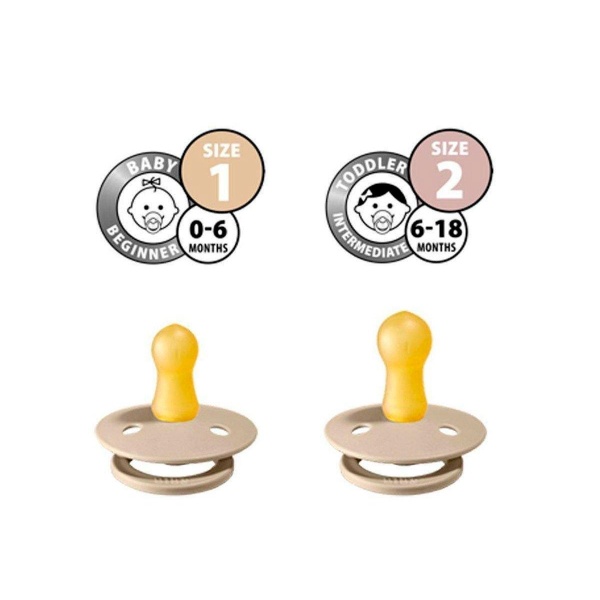 2 CHUPETES NOCTURNOS BIBS VAINILLA-BLUSH / 6-18 MESES