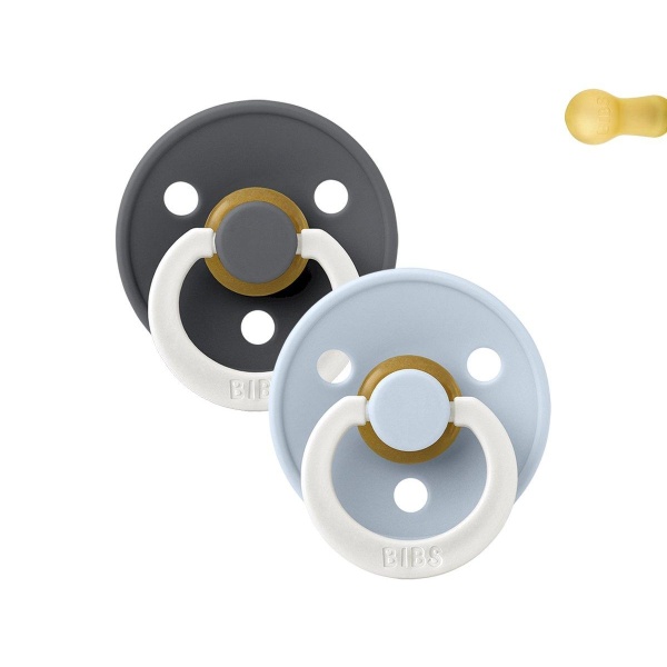 2 CHUPETES NOCTURNOS BIBS BABY BLUE/IRON