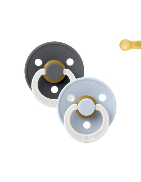 2 CHUPETES NOCTURNOS BIBS BABY BLUE/IRON
