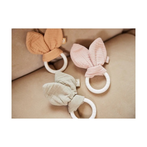 MORDEDOR SILICONA CON OREJAS DE CONEJITO VERDE