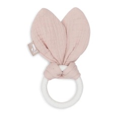 MORDEDOR SILICONA CON OREJAS DE CONEJITO ROSA EMPOLVADO