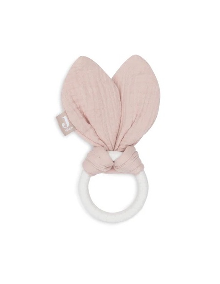 MORDEDOR SILICONA CON OREJAS DE CONEJITO ROSA EMPOLVADO