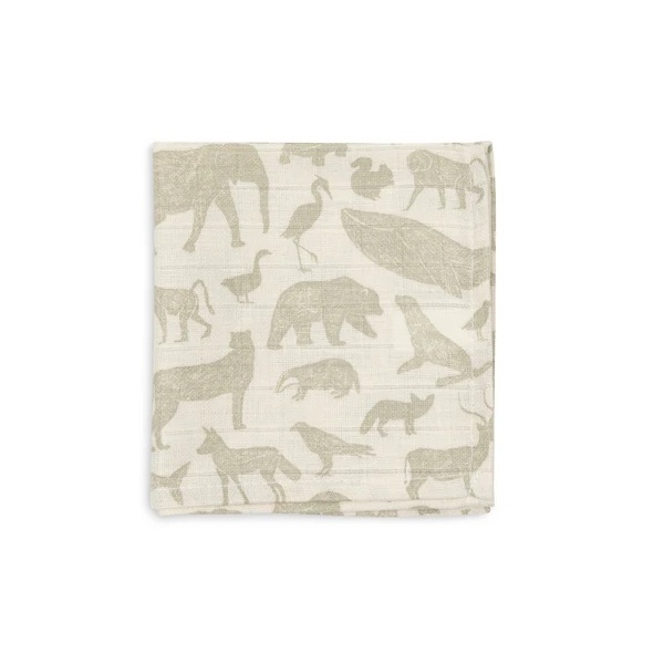 MUSELINAS 70X70 CM ANIMALES VERDE JOLLEIN