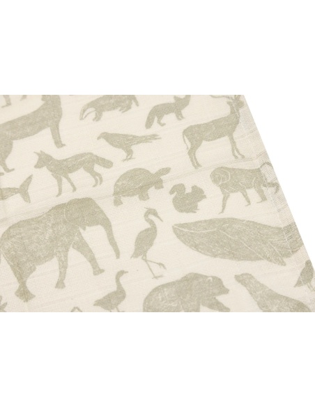 MUSELINAS 70X70 CM ANIMALES VERDE JOLLEIN