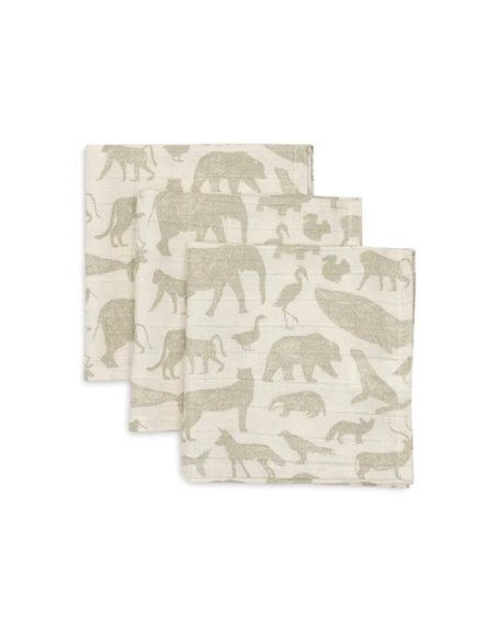 MUSELINAS 70X70 CM ANIMALES VERDE JOLLEIN