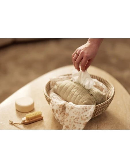 PORTA TOALLITAS PARA BEBÉS VERDE OLIVO