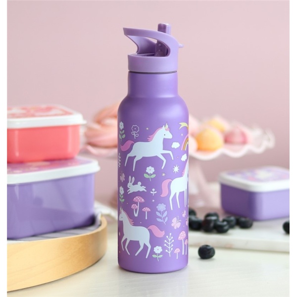 BOTELLA ACERO 500 ML UNICORNIOS