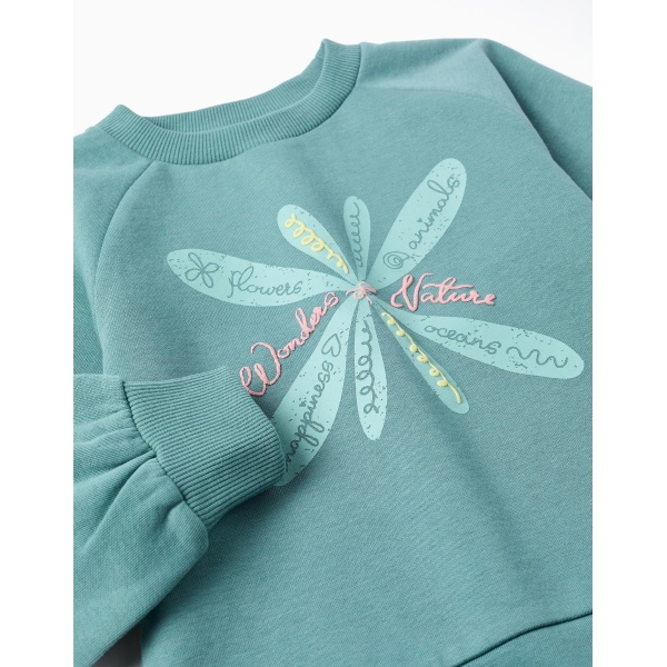 SUDADERA VERDE CLARO ESTAMPADA