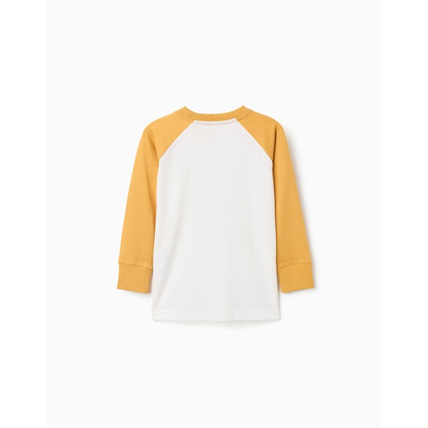 CAMISETA MANGA LARGA BLANCO/AMARILLO