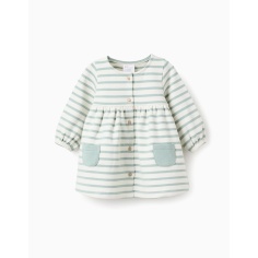 VESTIDO RAYAS BLANCO/VERDE AGUA