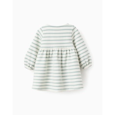 VESTIDO RAYAS BLANCO/VERDE AGUA 2