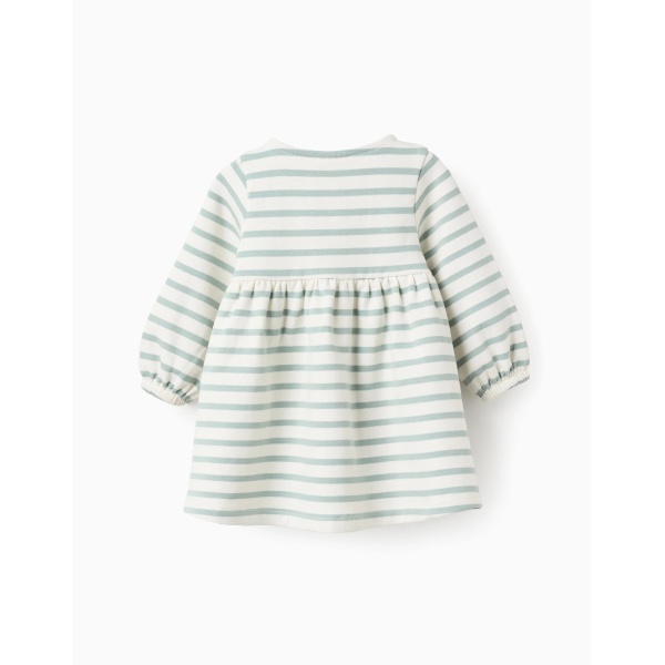 VESTIDO RAYAS BLANCO/VERDE AGUA